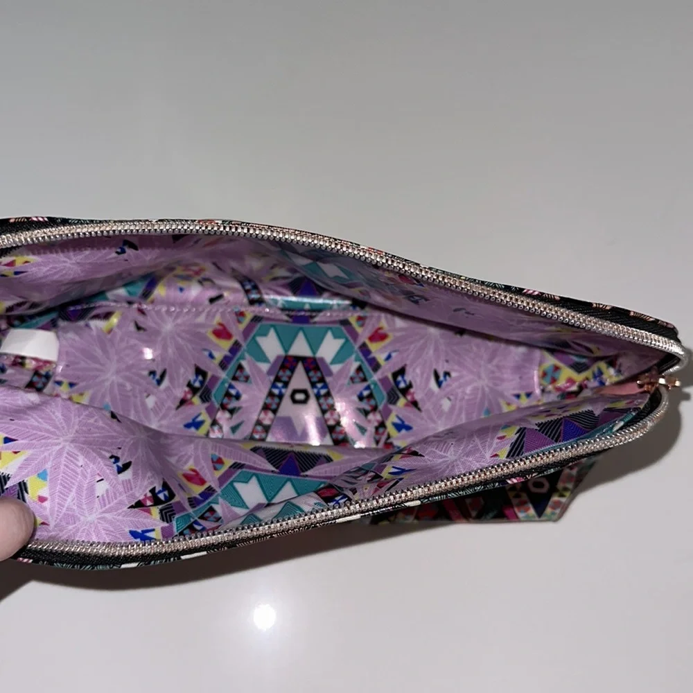 MARA HOFFMAN x Sephora *Kaleidescape* reversible green purple makeup bag pouch